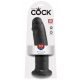 King Cock 10 - velké dildo se varlaty s přísavkou (25cm) - černé