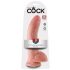 King Cock 9 - duże dildo z zaciskiem na jądra (23 cm) - naturalne