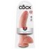 King Cock 9 - velik pripenjalni, testisni dildo (23 cm) - naravni