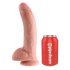 King Cock 9 - grand godemichet ventouse avec testicules (23cm) - naturel