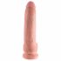 King Cock 9 - velik pripenjalni, testisni dildo (23 cm) - naravni