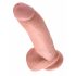 King Cock 9 - velik pripenjalni, testisni dildo (23 cm) - naravni