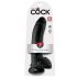 King Cock 9 - veľké upínacie, testikulárne dildo (23 cm) - čierne