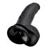 King Cock 9 - veliki, testikularni dildo (23cm) - crn