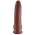 King Cock 9 - Gode ventouse avec testicules (23 cm) - marron