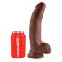 King Cock 9 - Gode ventouse avec testicules (23 cm) - marron