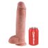 King Cock 11 - großer Saugnapf, Hoden Dildo (28cm) - Naturfarbe