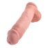 King Cock 11 - przyssawkowy, z jądrami dildo (28 cm) - naturalny