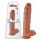 King Cock 11 - Großer Saugnapf, Hoden-Dildo (28cm) - Dunkel Natur