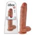 King Cock 11 - dildó s prísavkou a semenníkmi (28 cm) - tmavá prírodná