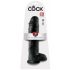 King Cock 11 - velik vibrator z objemko za testise (28 cm) - črn