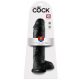 King Cock 11 - grand dildo ventouse avec testicules (28cm) - noir