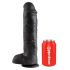 King Cock 11 - grand dildo ventouse avec testicules (28cm) - noir