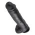 King Cock 11 - duże dildo z zaciskiem na jądra (28 cm) - czarny