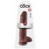 King Cock 11 - duże dildo z zaciskiem na jądra (28 cm) - brązowy