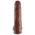 King Cock 11 - stor sugfot, med pung dildo (28cm) - brun