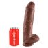 King Cock 11 - Large Suction Cup Dildo with Balls (11) - Brown"