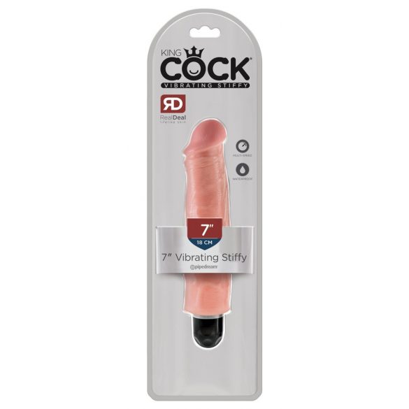 King Cock 7 Stiffy - vodoodporen, realističen vibrator (18 cm) - naravni