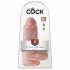 King Cock 9 Chubby - upínacie, testikulárne dildo (23 cm) - prírodné