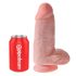 King Cock 9 Chubby - βεντούζα δονητής με όρχεις (23cm) - φυσικό