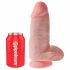 King Cock 9 Chubby - upínacie, testikulárne dildo (23 cm) - prírodné