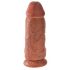 King Cock 9 Dikke Dildo met Zuignap (23cm) - Donker Naturel