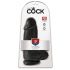 King Cock 9 Chubby - Suction Cup Dildo with Testicles (23cm) - Black"