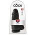 King Cock 9 Chubby - Suction Cup, Testicle Dildo (23cm) - Black