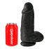 King Cock 9 Chubby - piepējamas pamatnes dildo ar sēkliniekiem (23cm) - melns