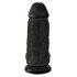 King Cock 9 Chubby - suction cup, testicle dildo (23cm) - black