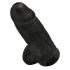 King Cock 9 Chubby - suction cup, testicle dildo (23cm) - black