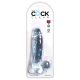 King Cock Clear 7 - připínací, testikulární dildo (18 cm)