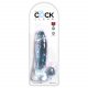 King Cock Clear 7 - Suction Cup Dildo with Balls (7 inch)