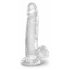 King Cock Clear 7 - Saugnapf, Hoden Dildo (18cm)