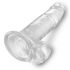 King Cock Clear 7 - zuignap, balzak dildo (18cm)