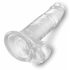 King Cock Clear 7 - Saugnapf, Hoden Dildo (18cm)