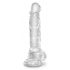 King Cock Clear 8 - dildo cu ventuză și testicule (20cm)