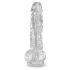 King Cock Clear 20 cm - zuignap, met ballen