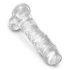 King Cock Clear 8 - iminapaga, munanditega dildo (20cm)