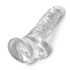 King Cock Clear 8 - dildo cu ventuză și testicule (20cm)