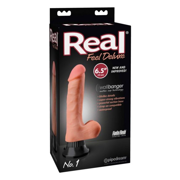 Vibratore Real Feel Deluxe No. 1 con Testicoli e Aspetto Naturale