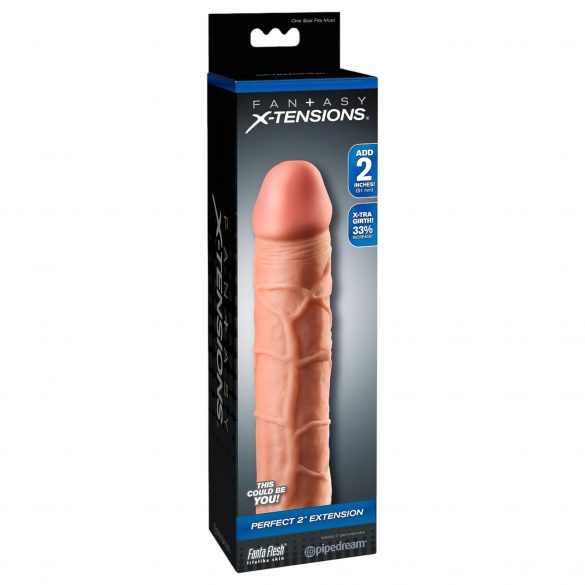 X-TENSION Perfect 2 - realistisk penishylsa (20,3 cm) - natur