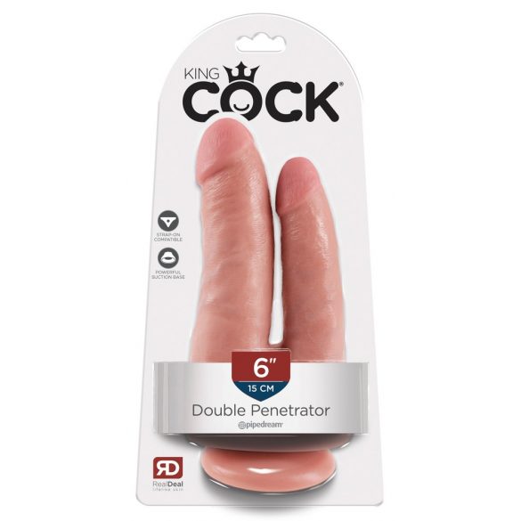 King Cock Doppelpenetrator - realistischer Doppeldildo (natur)