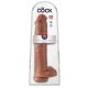 King Cock 15 - gigantski dildo s testisi (38 cm) - temno naraven