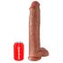 King Cock 15 - zuignap met ballen, grote dildo (38cm) - donker natur