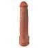 King Cock 15 - gigantski dildo s testisi (38 cm) - temno naraven