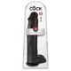 King Cock 15 - dildo cu ventuză și testicule (38cm) - negru