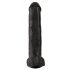 King Cock 15 - gigantické, upínacie, testikulárne dildo (38 cm) - čierne