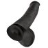 King Cock 15 - gigantické, upínacie, testikulárne dildo (38 cm) - čierne