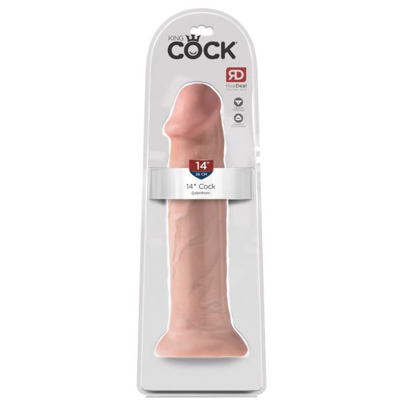 King Cock 14 - veľké dildo so svorkou (36 cm) - prírodné